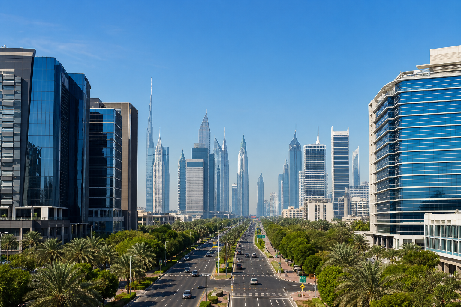 Dubai business district skyline