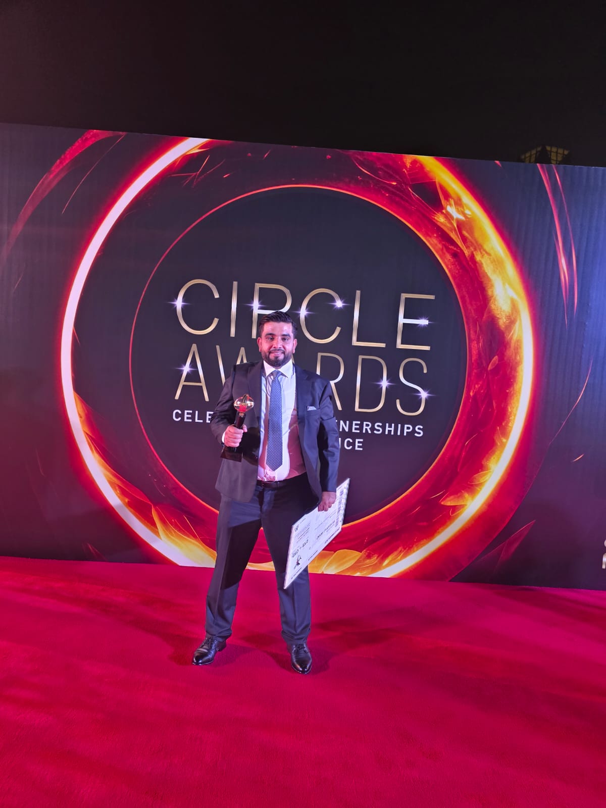 RAKEZ Circle Awards winner on stage