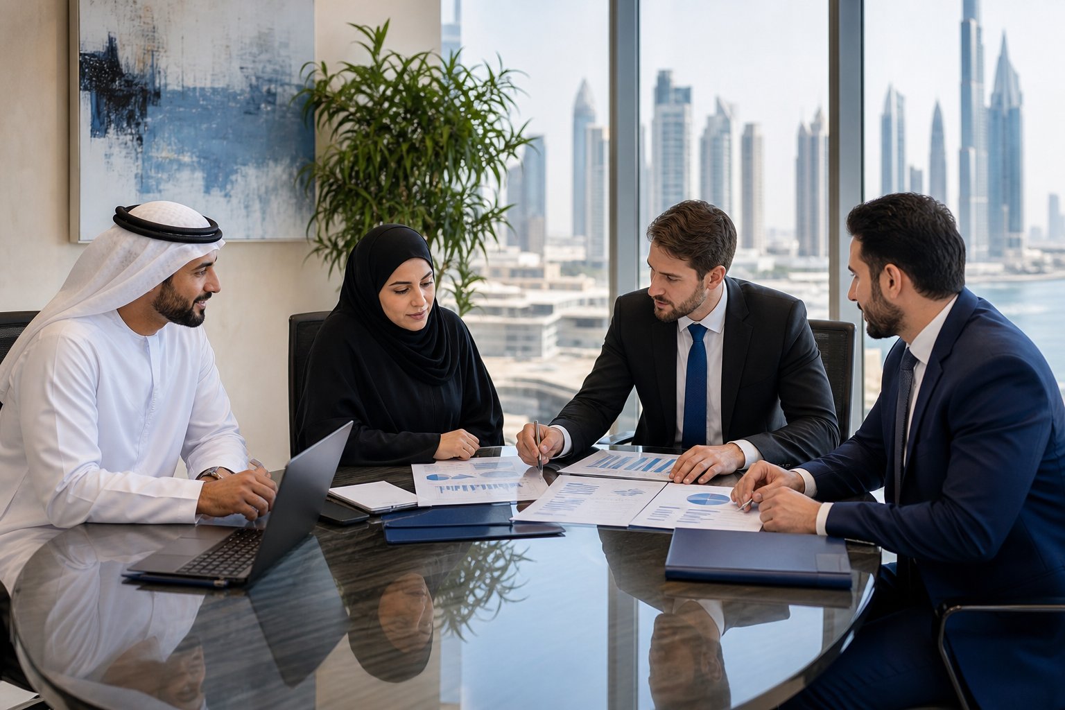 Business acquisition and ownership transfer meeting