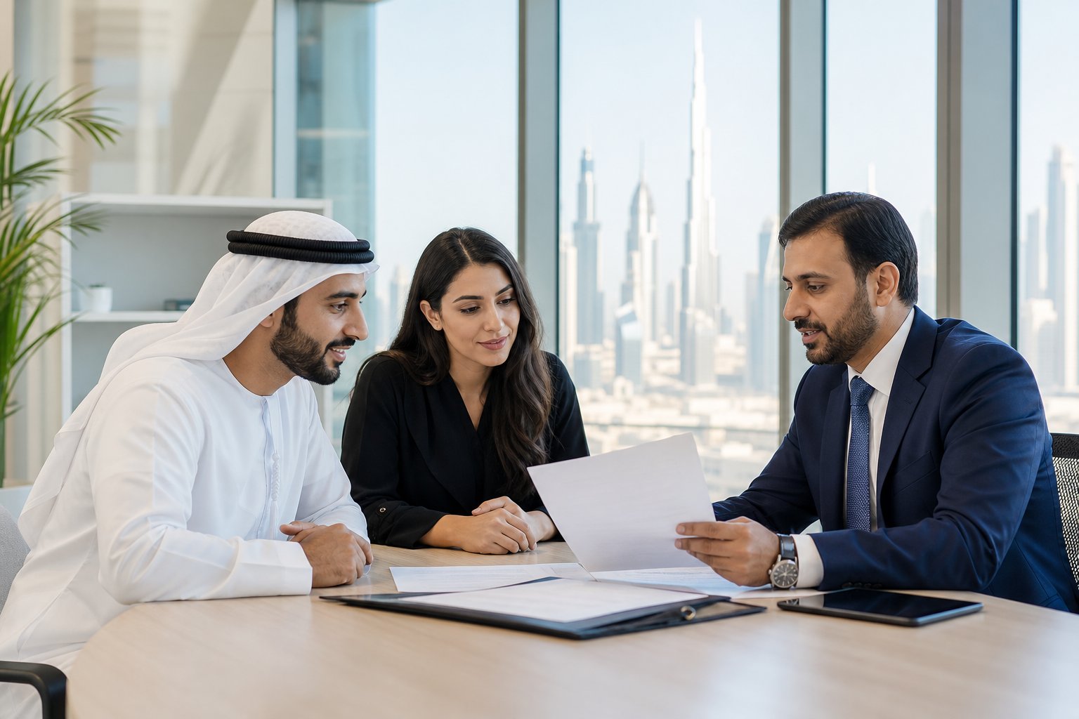 Business setup consultation in a modern UAE office