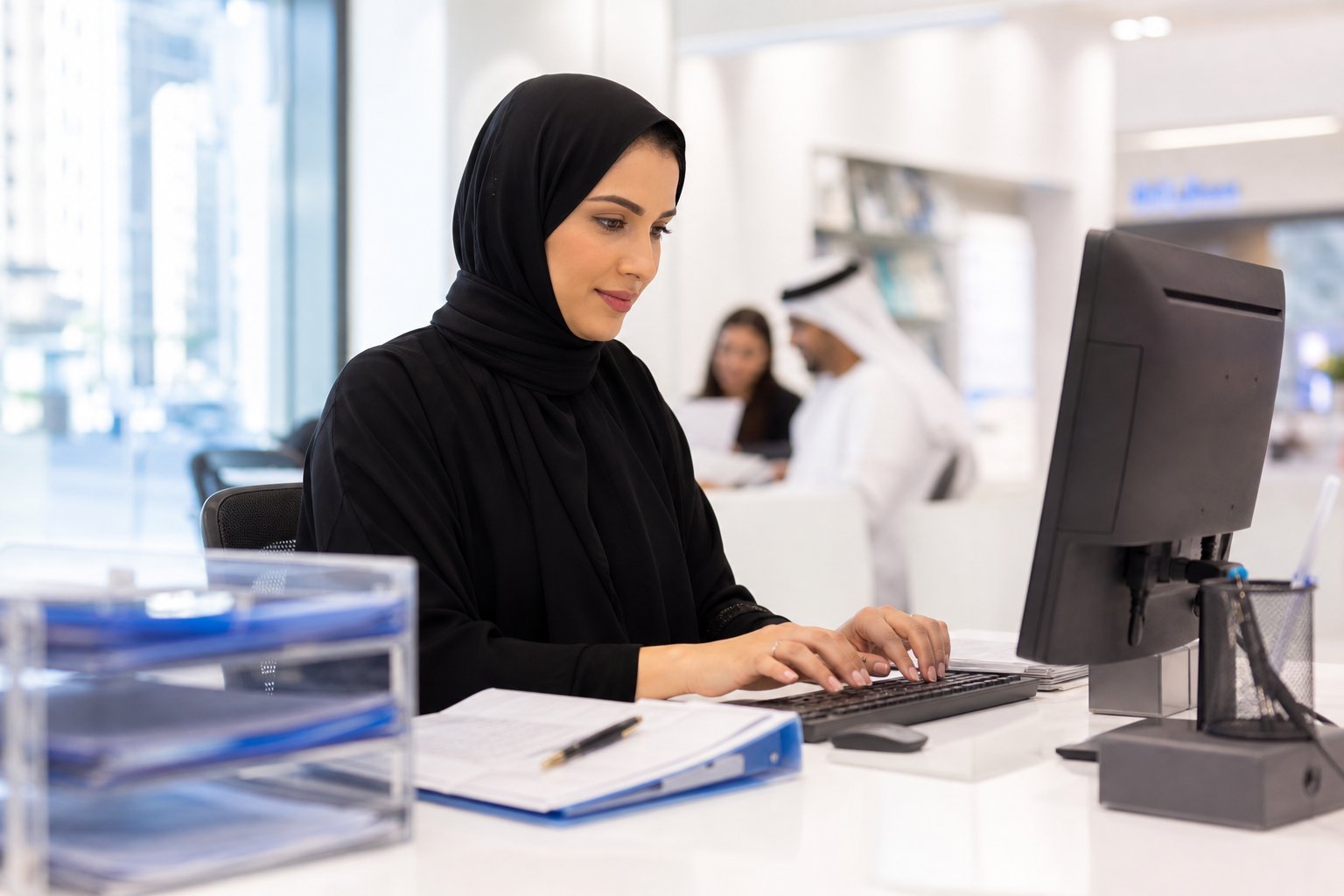 Document typing specialist preparing UAE applications