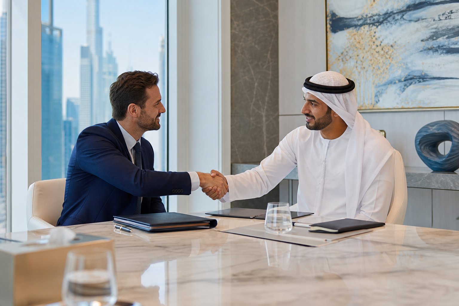 Professional local sponsor arrangement meeting in the UAE