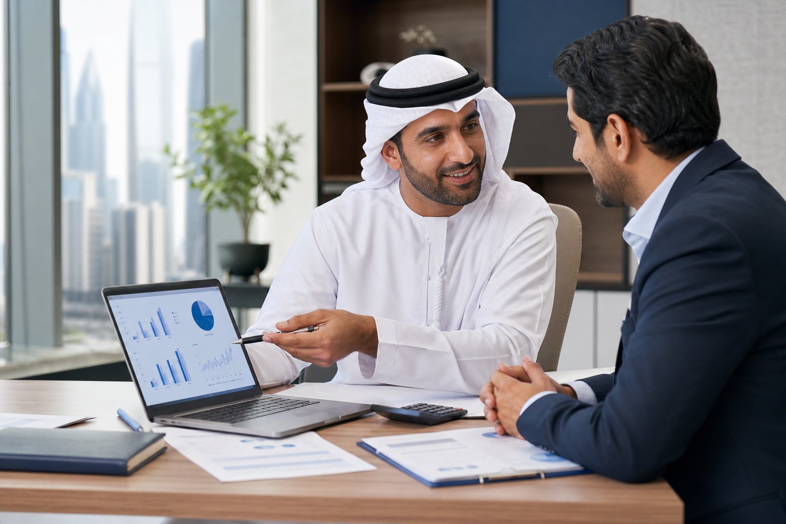 UAE tax consultant advising a business owner